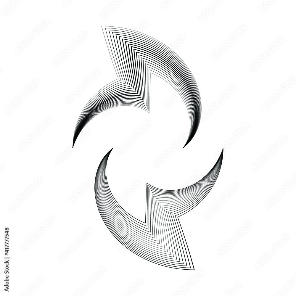 Fototapeta premium Lines in Circle Form . Spiral Vector Illustration .Technology round. Wave Logo . Design element . Abstract Geometric shape .