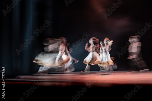 The abstract movement of the dance