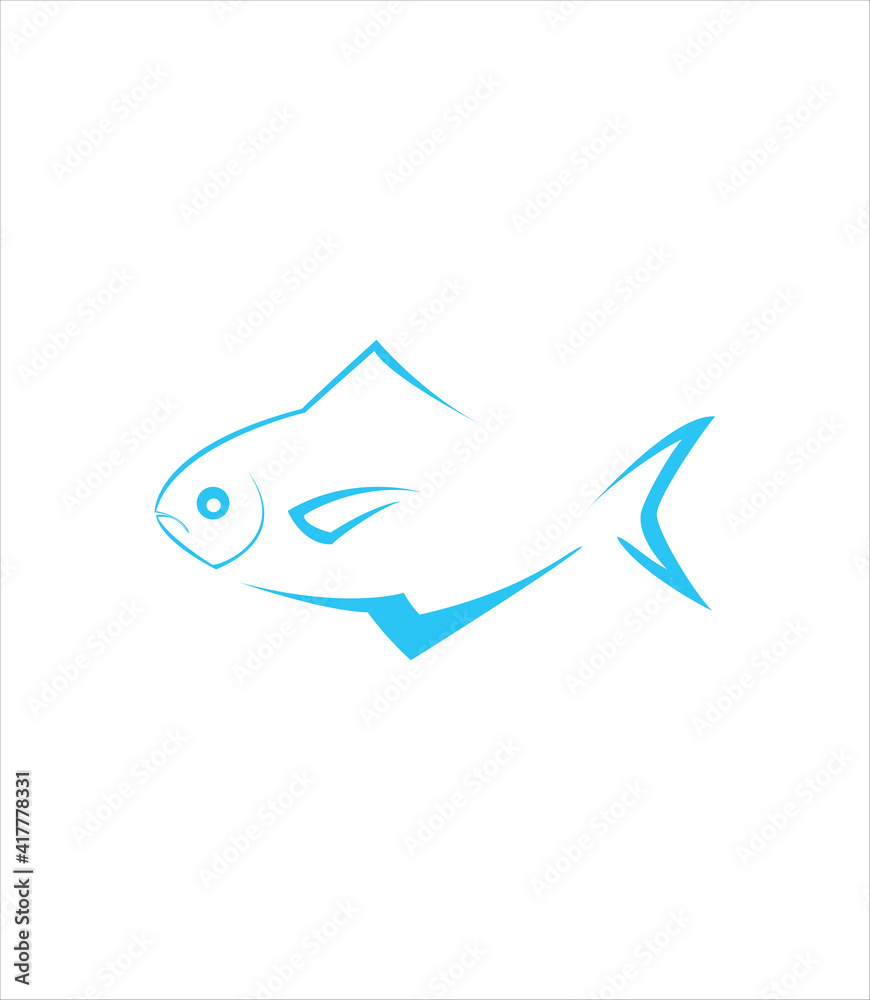 Obraz premium simple fish logo design concept