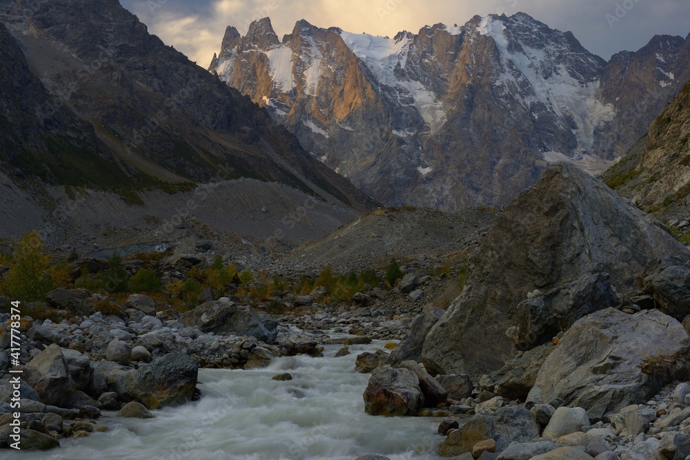 Dawn in mountains