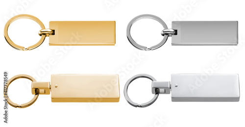 Gold & Silver Labels or Tags or Charm on white + Clipping Path