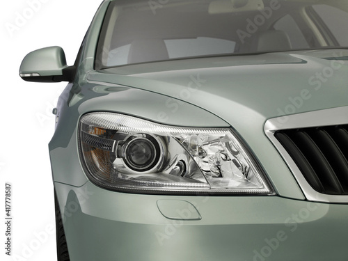 Motor-car Headlight and grate of radiator on a car