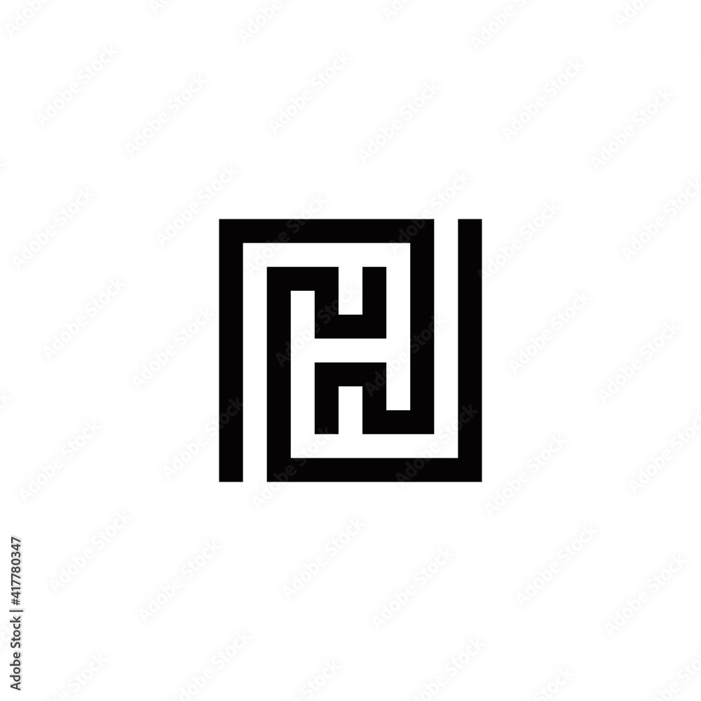 h initial logo design vector template