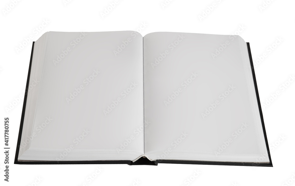 Opened book with blank pages isolated over white background Opened book with blank pages isolated over white background