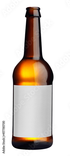 Glass of beer on white background