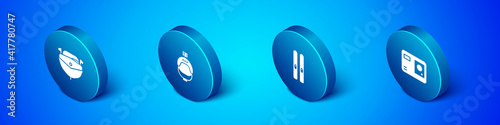 Set Isometric Speedboat, Ski and sticks, Action extreme camera and Helmet action icon. Vector.