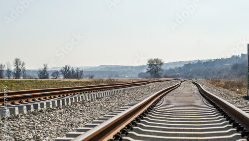 A new railway has been installed in Petrovaradin. Vojvodina, Novi Sad, Serbia.