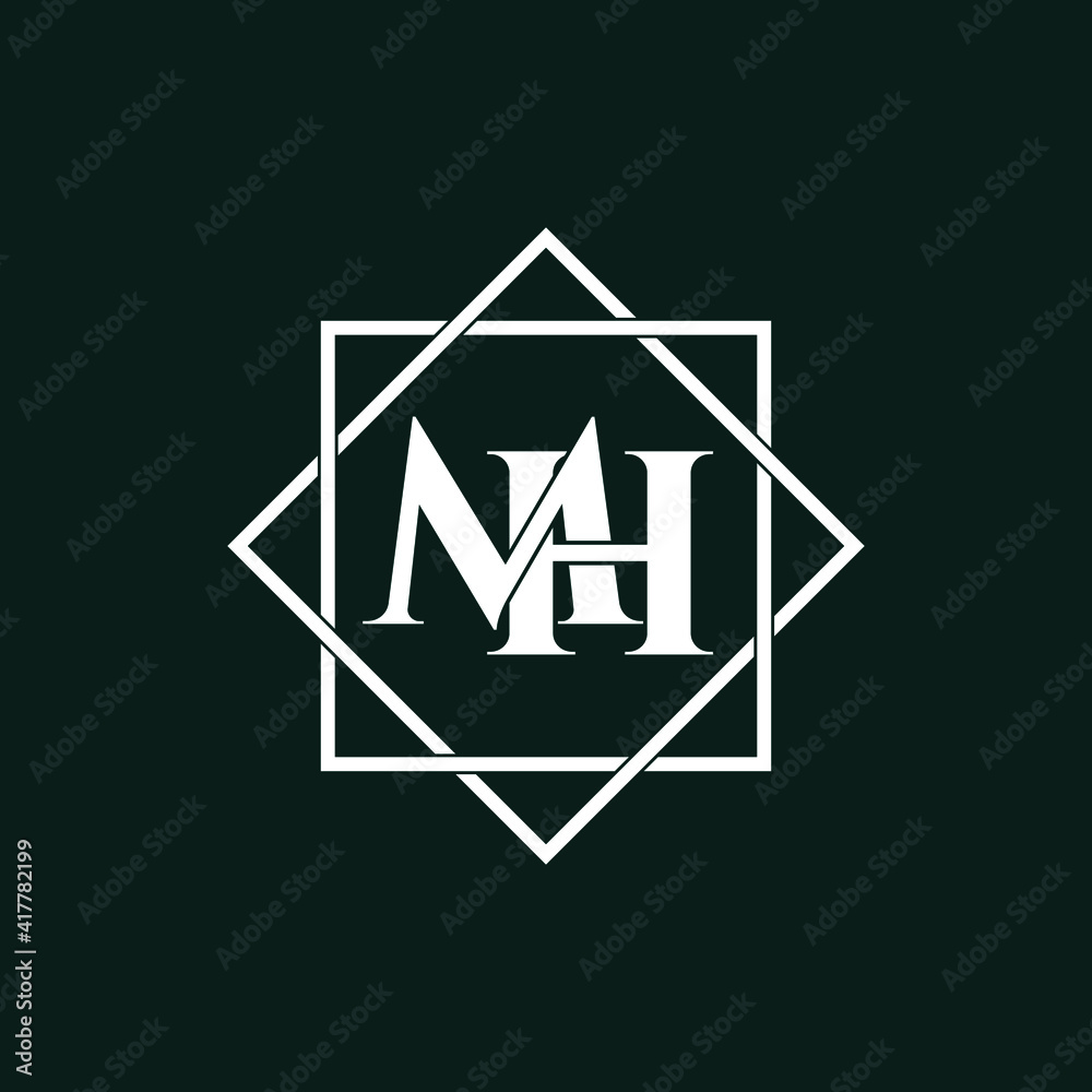 Letter MH luxury logo design vector Letter MH luxury logo design vector