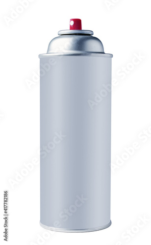 Aluminum spray can isolated on white background