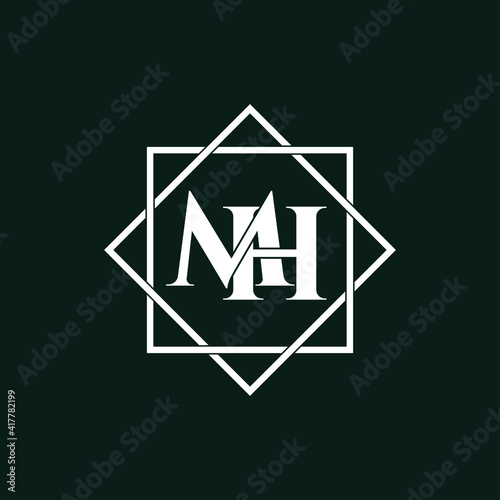Letter MH luxury logo design vector