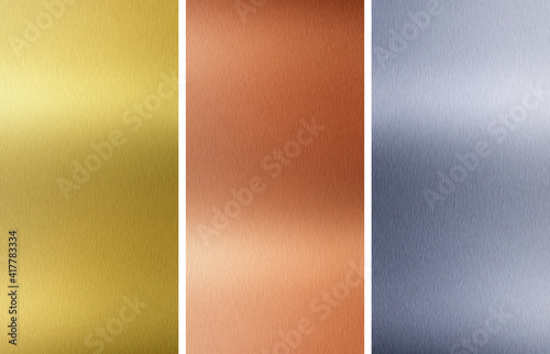 Aluminum, bronze and brass stitched textures