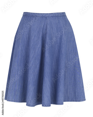 Jeans skirt on white background
