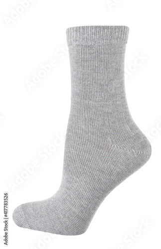 gray male socks isolated on white background
