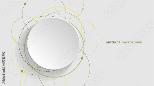 Abstract geometric background with green gradient circle on white background