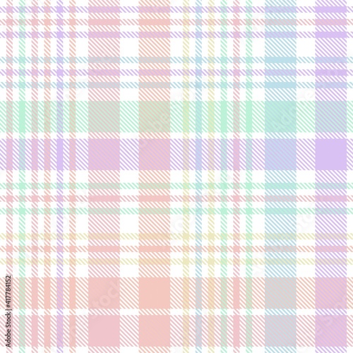 Rainbow Pastel Plaid textured Seamless Pattern