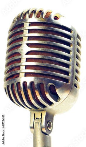 Retro Microphone isolated on white
