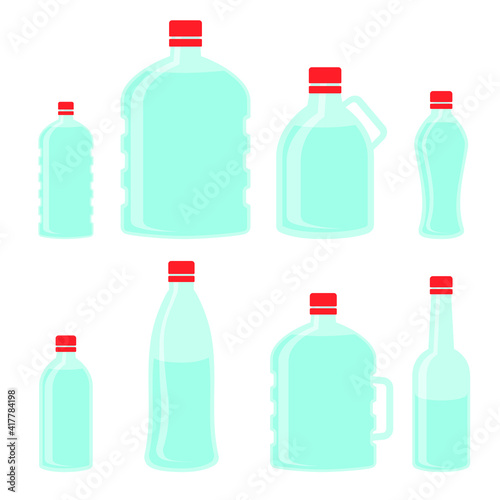 set of plastic bottles