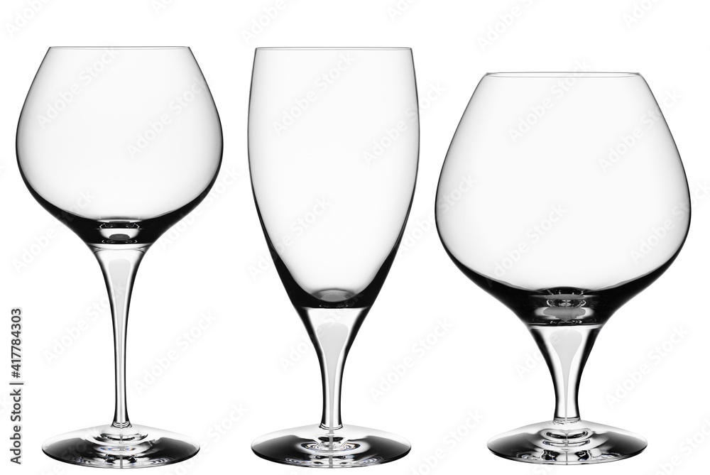 Cocktail Glass Collection - wine glasses isolated on white + clipping path. Cocktail Glass Collection - wine glasses isolated on white + clipping path.