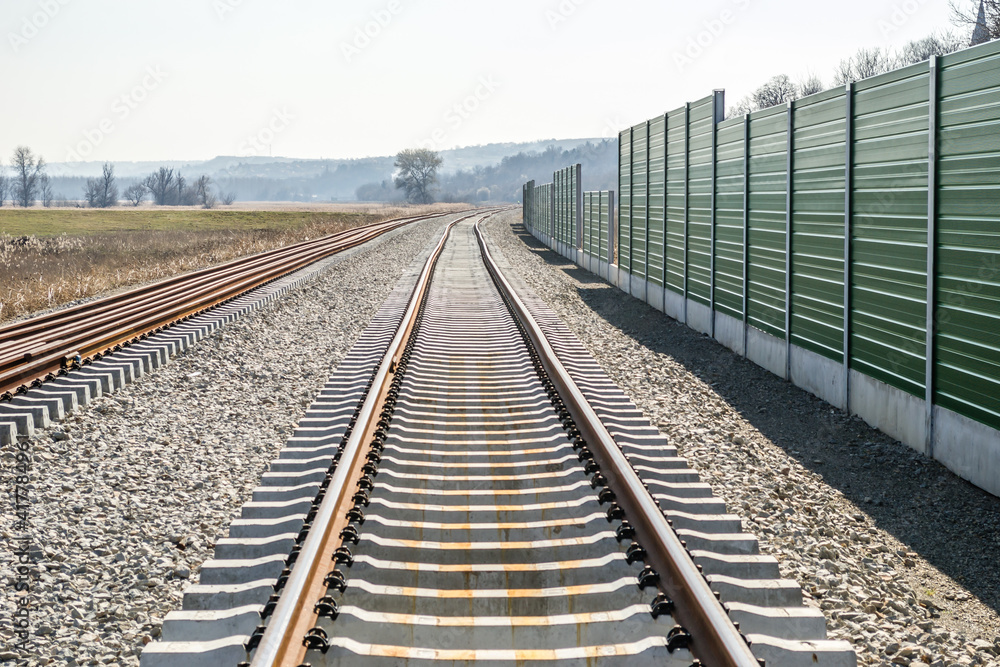 A new railway has been installed in Petrovaradin. Vojvodina, Novi Sad, Serbia.