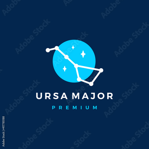 ursa major star constellation north logo vector icon illustration
