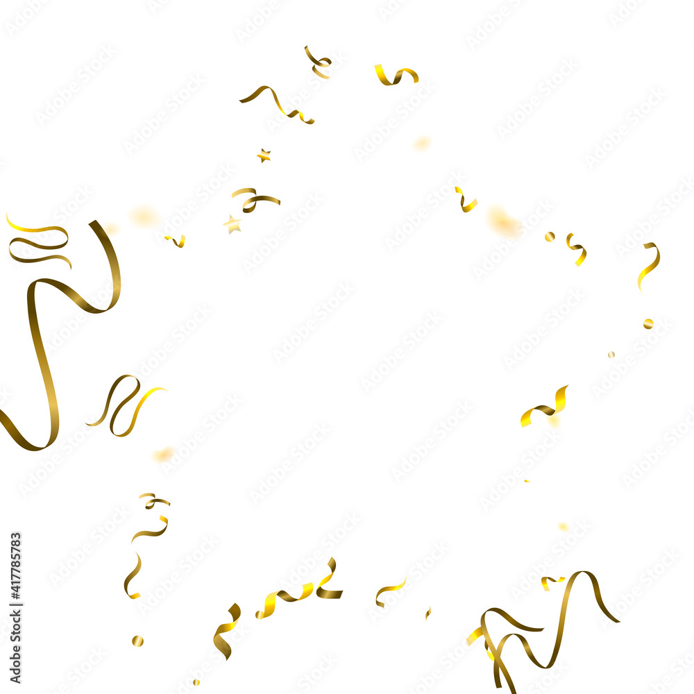 Holiday Serpentine. Gold Foil Streamers Ribbons. Holiday Serpentine. Gold Foil Streamers Ribbons.