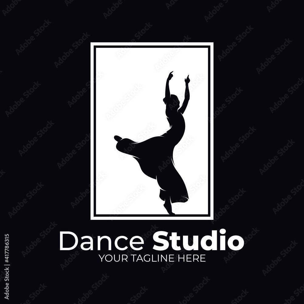 Naklejka premium PrintDance Ballet Logo Design Inspiration