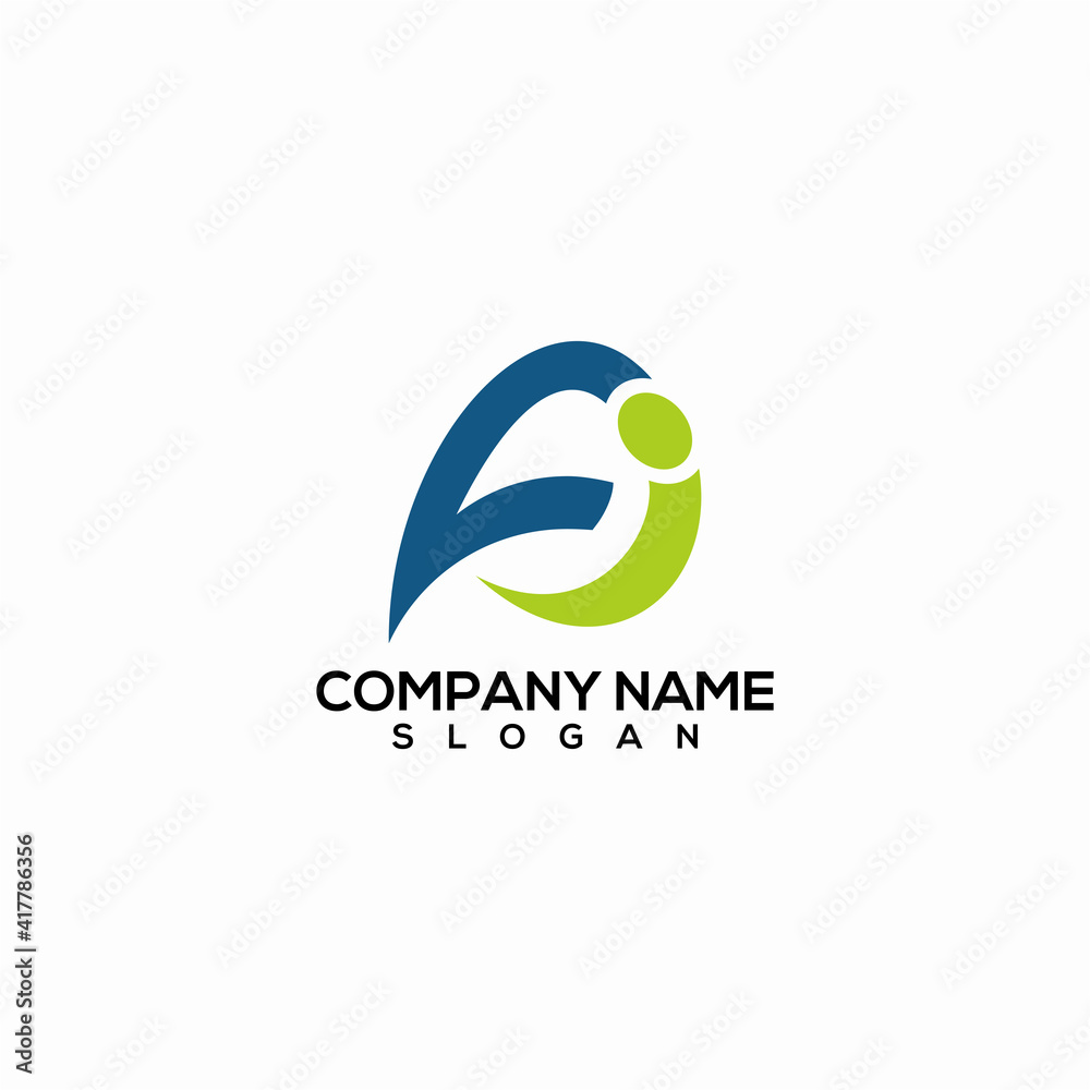 Fototapeta premium human people logo design vector template icon