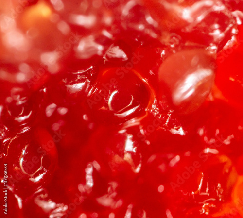 Red caviar from fish as background.