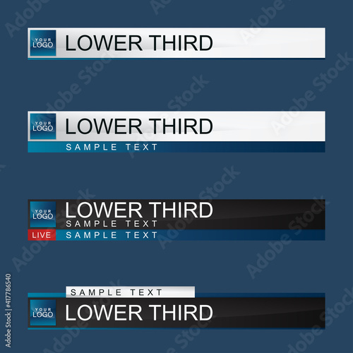 Lower third design template. Vector illustration.