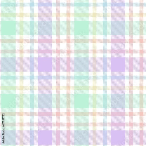 Rainbow Pastel Plaid textured Seamless Pattern