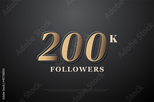 200k followers with illustrated numbers.