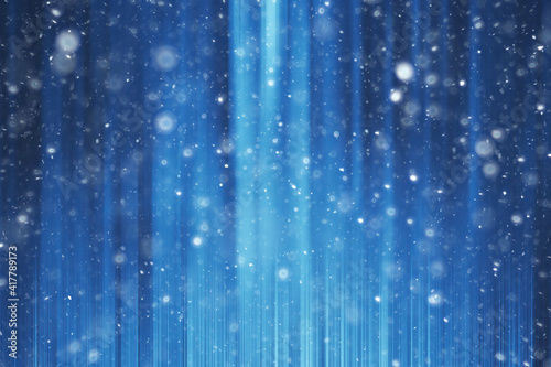 blue snow lines background / abstract background christmas blue snowflakes blurred background, snow flakes © kichigin19