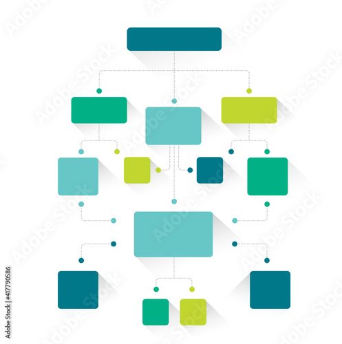 Infographics flowchart. Colored shadows scheme.