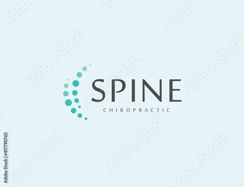 Back health clinic, spine logo concept, abstract dots minimalist logo design, vector illustration