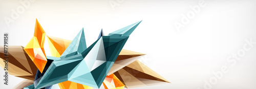 Vector 3d triangles and pyramids abstract background for business or technology presentations, internet posters or web brochure covers