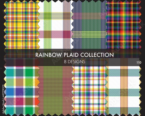 Rainbow Plaid Tartan Seamless Pattern Collection