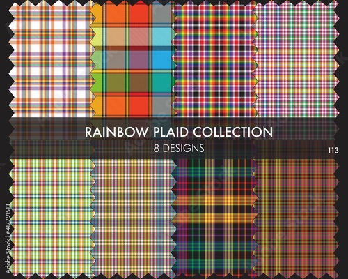 Rainbow Plaid Tartan Seamless Pattern Collection