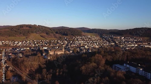 Bad Berleburg am Rothaarsteig - side aerial view photo