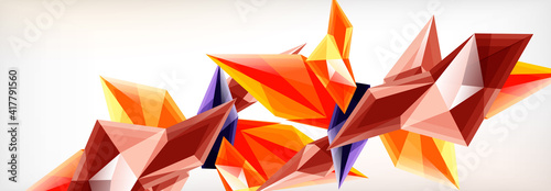 Vector 3d triangles and pyramids abstract background for business or technology presentations, internet posters or web brochure covers