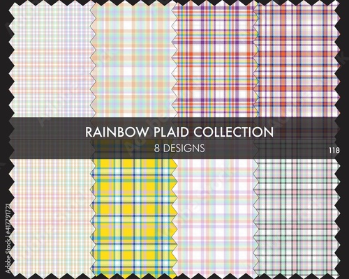 Rainbow Plaid Seamless Pattern Collection