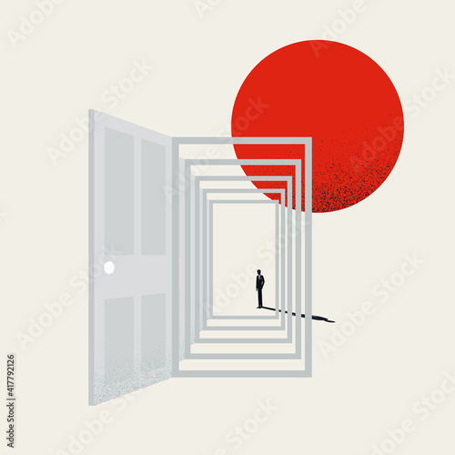 Business career opportunity vector concept. Symbol of new job, work, choice and corporate ladder.