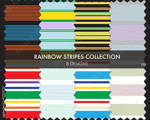 Rainbow Striped seamless pattern collection
