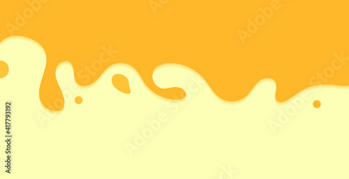 Abstract yellow background with liquid wave. Vector illustration in minimal style.