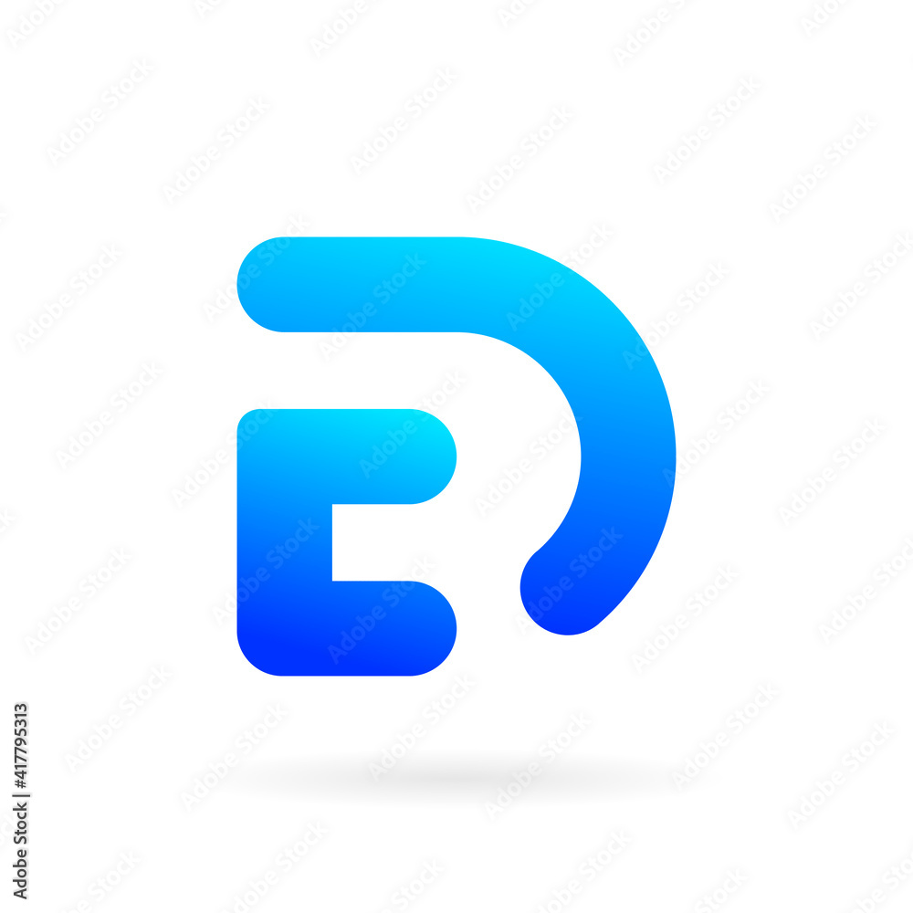 letter c and d logo digital technology