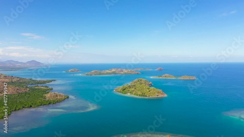 Tropical Islands with beautiful sandy beaches. Kabungan Island, Panganacan Island, Lapinigan Island. Zamboanga, Mindanao, Philippines. photo