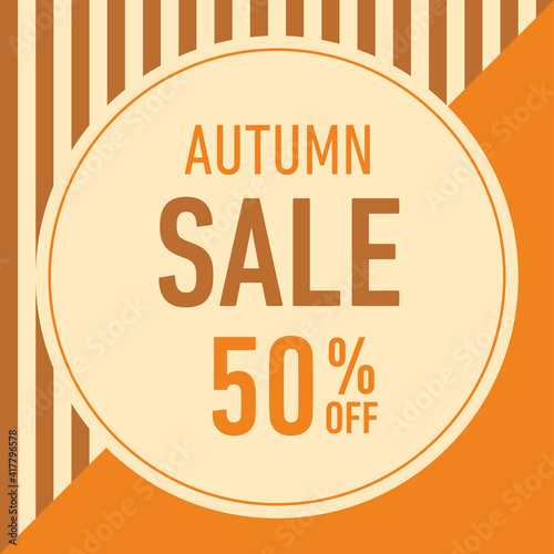 Autumn Sale 50 Off Banner 秋のセールバナー