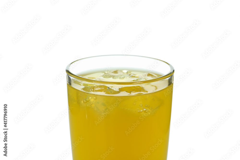 Glass of orange soda isolated on white background Glass of orange soda isolated on white background