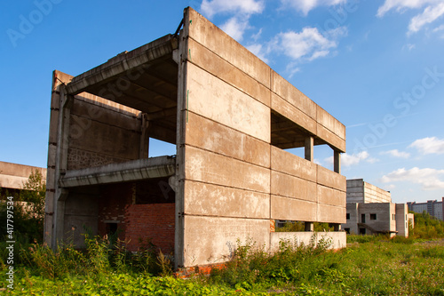 Frames of several buildings...