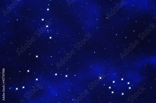 Star-field background of zodiacal symbol "Pisces"
