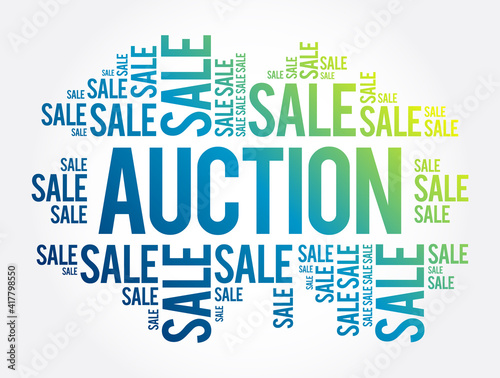 AUCTION words cloud, business concept background